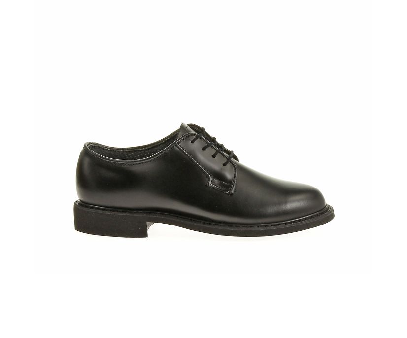 BATES BOOTS | WOMEN\'S MARCHING LEATHER PLAIN TOE HIGH SHINE OXFORD-BLACK