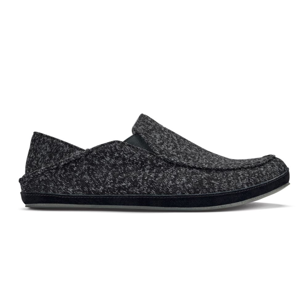 Moloa Hulu Men's Wool Slippers - Black