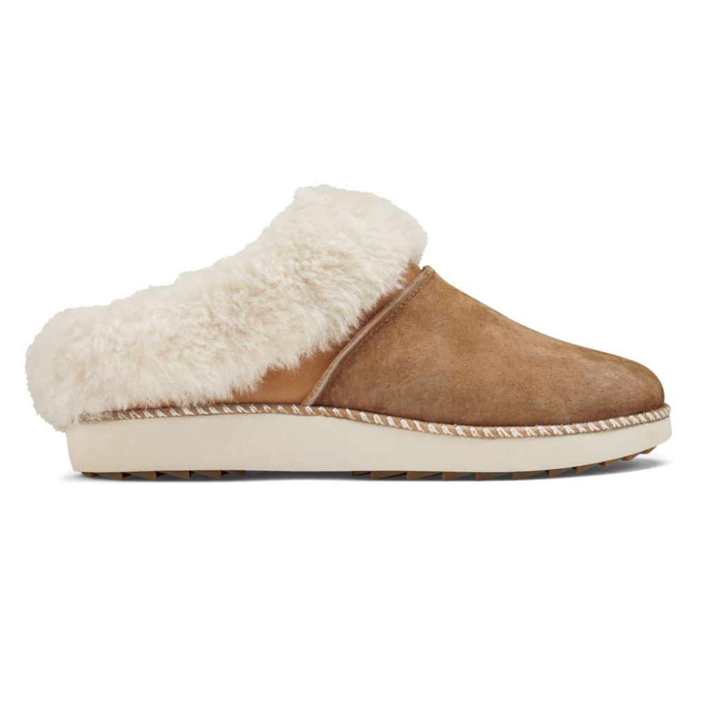 Ku'i Women's Slip-On Slippers - Tan / Bone