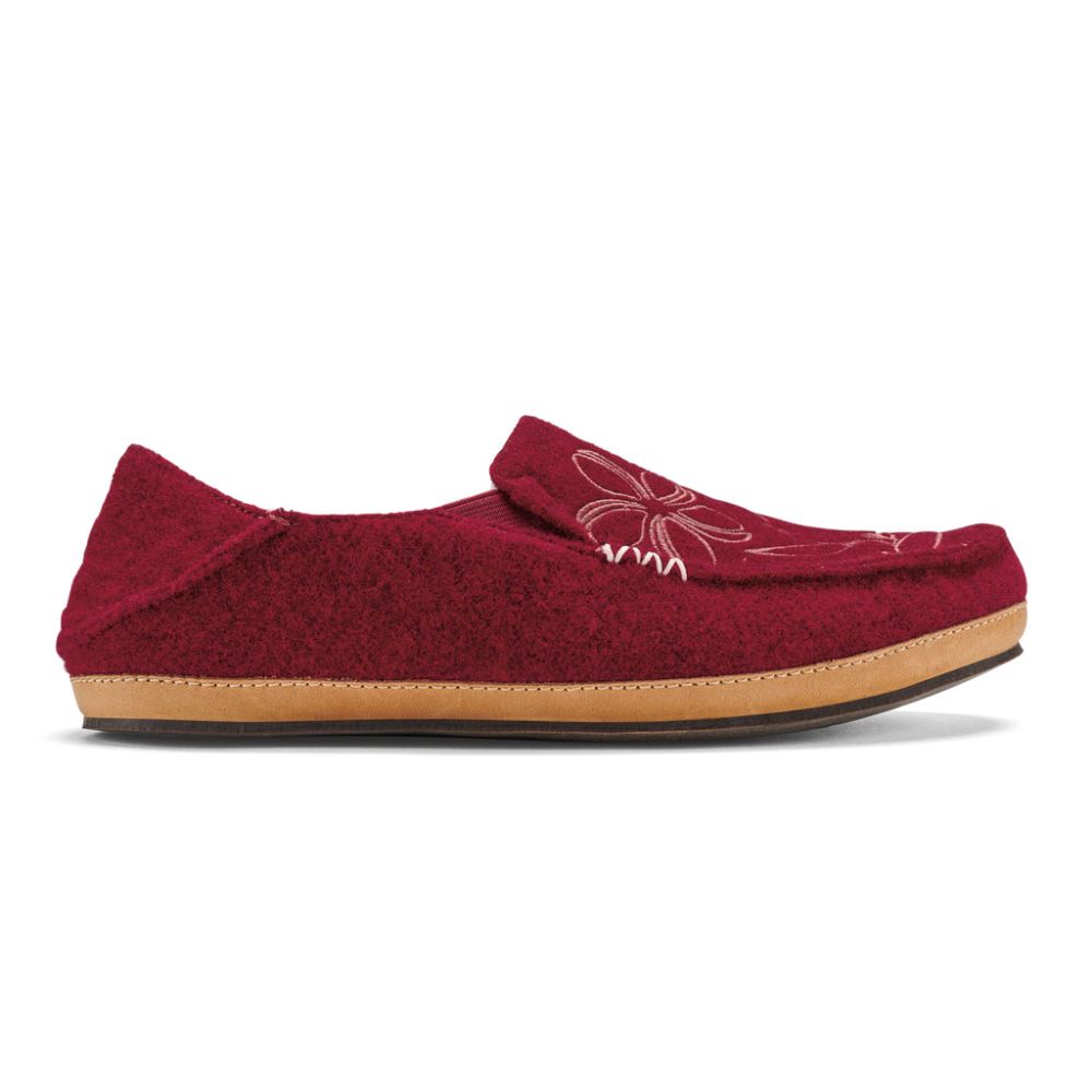 Nohea Kilohana Women\'s Wool Slippers - Red Ochre / Golden Sand