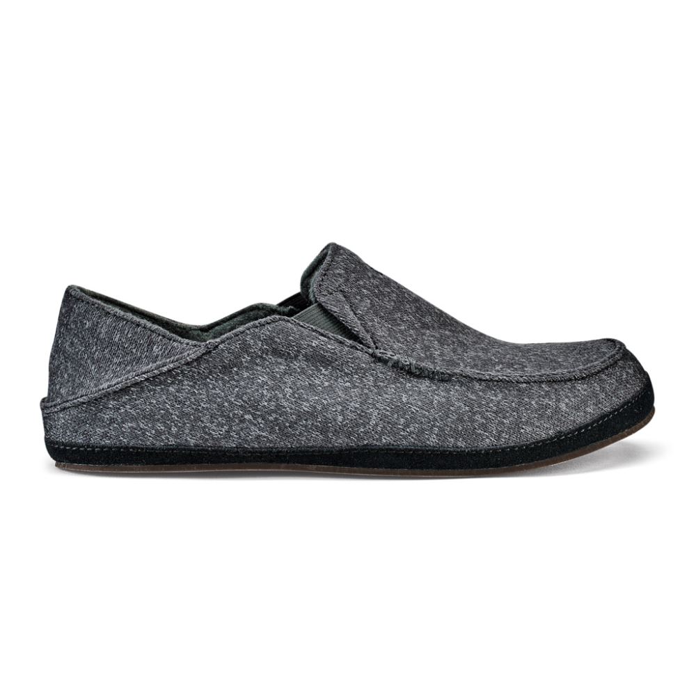 Moloa Hulu Men\'s Wool Slippers - Dark Shadow